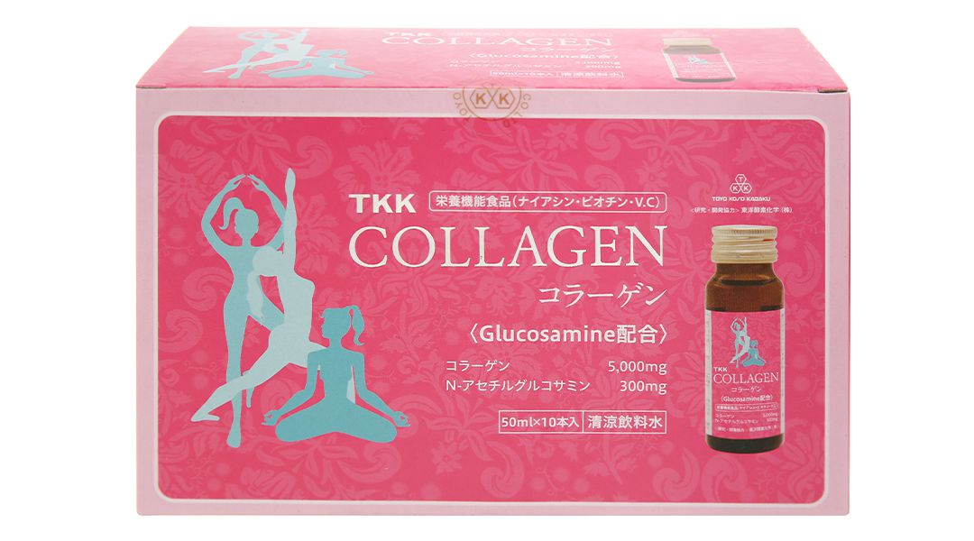 Nước uống Collagen TKK Glucosamine Hộp 10 chai Giúp đẹp da, chắc xương