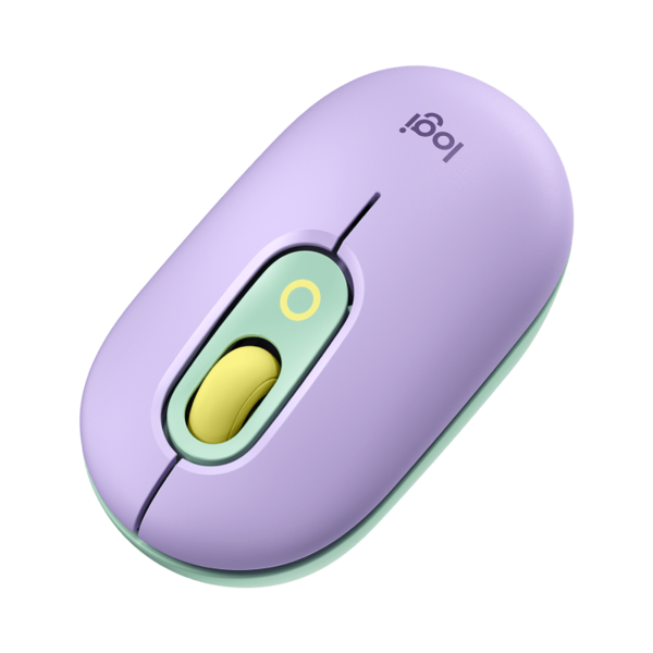 Chuột không dây Logitech Pop Mouse màu tím-Hàng chính hãng