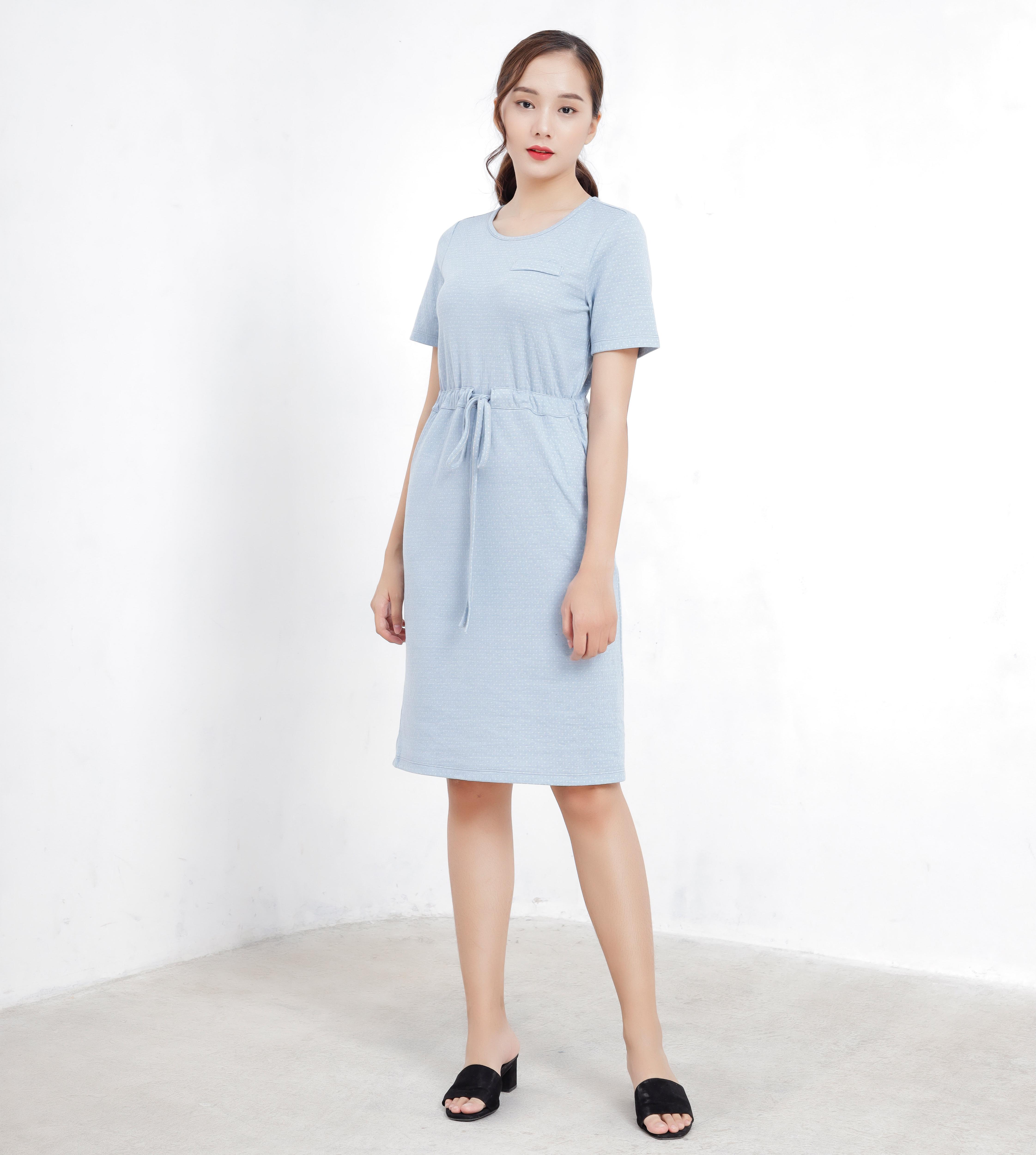 Đầm thun cổ tròn nữ Callia Izzy