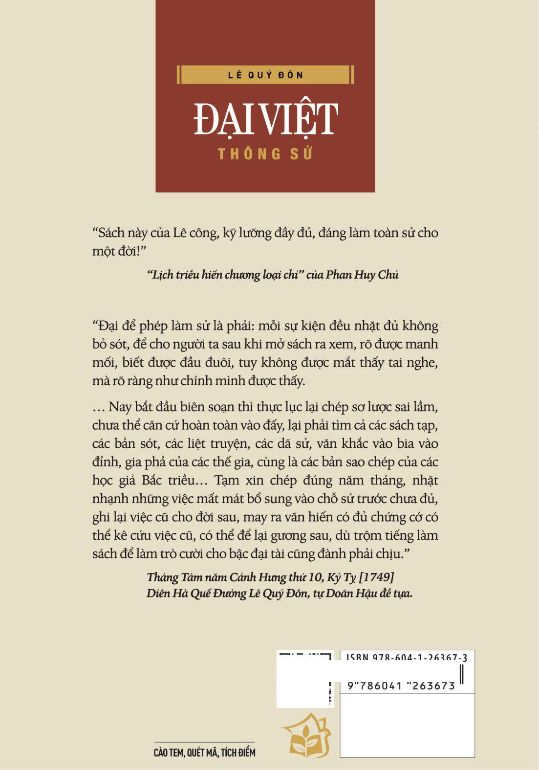 Sách - Cảo Thơm - Đại Việt Thông Sử - Bìa Cứng