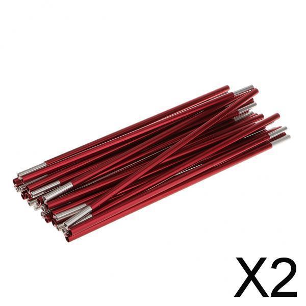 2xBackpacking Awning Tent Poles Bar Travel Camping Dark Red Φ9.5 Mm 420 Cm