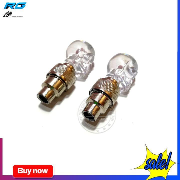 Cặp Đèn Van Xe Hình Đầu Lâu Trang Trí Cho Xe Máy, Xe Đạp Màu Ngẫu nhiên