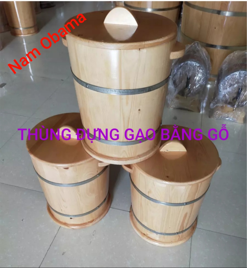 Thùng đựng gạo bằng gỗ loại 50 kg