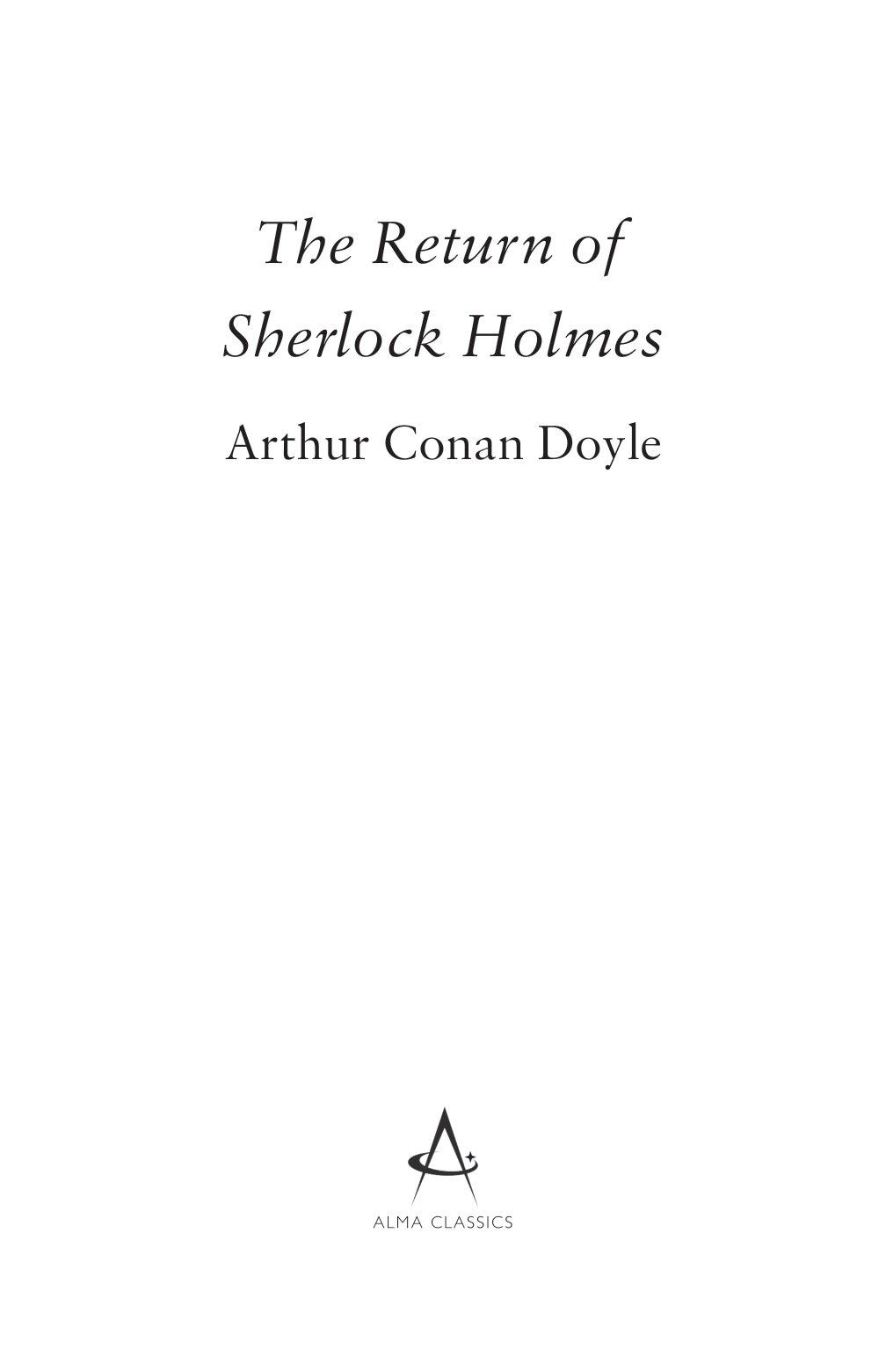 The Return Of Sherlock Holmes (Alma Junior Classics)