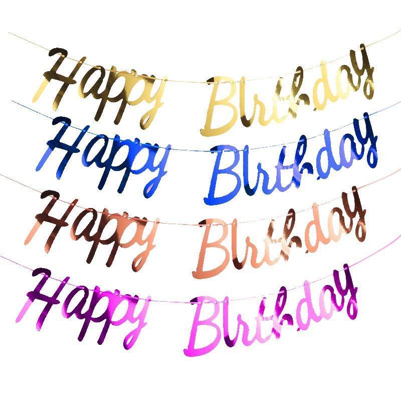 Dây Chữ Happy Birthday Ánh Kim Trang Trí Tiệc Sinh Nhật Bé Trai,Bé Gái,Người Lớn BB59