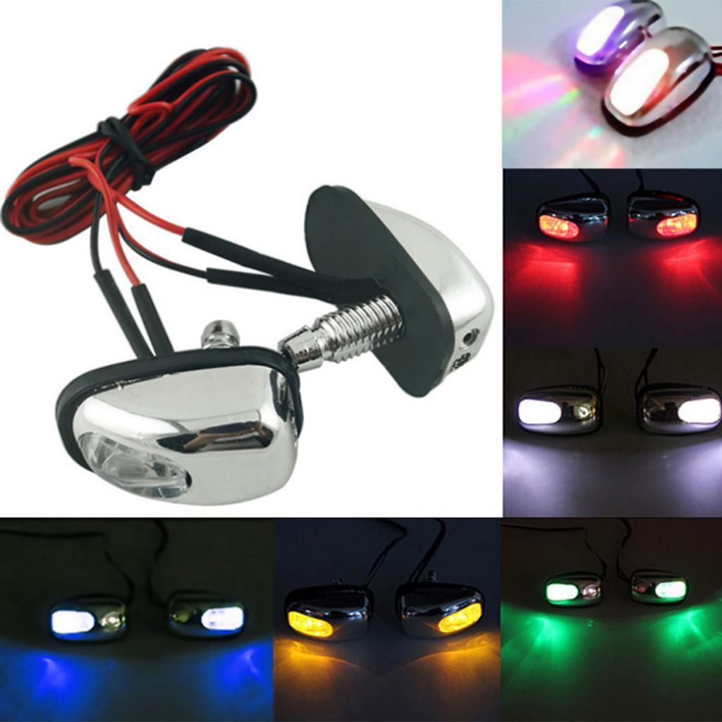 2x1 Pair Car Hood Windshield Spray Nozzle Wiper Washer with LED Light White Light