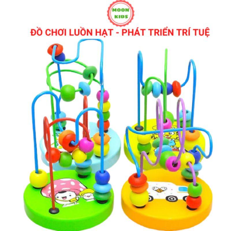 Đồ chơi luồn hạt gỗ thông minh size lớn cho bé từ 1 tuổi phân biệt màu sắc và phát triển tư duy