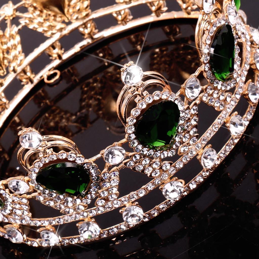 Wedding Party Baroque Majestic Crown Queen Princess Fancy Dress Hat Green