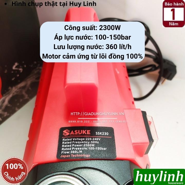Máy xịt rửa xe có chỉnh áp Sasuke SSK230 - Công suất 2300W - Motor cảm ứng từ lõi đồng 100% - Áp lực tối đa 150 bar