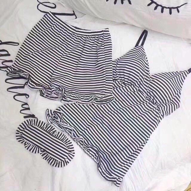 Bộ ngủ cotton đệm ngực
