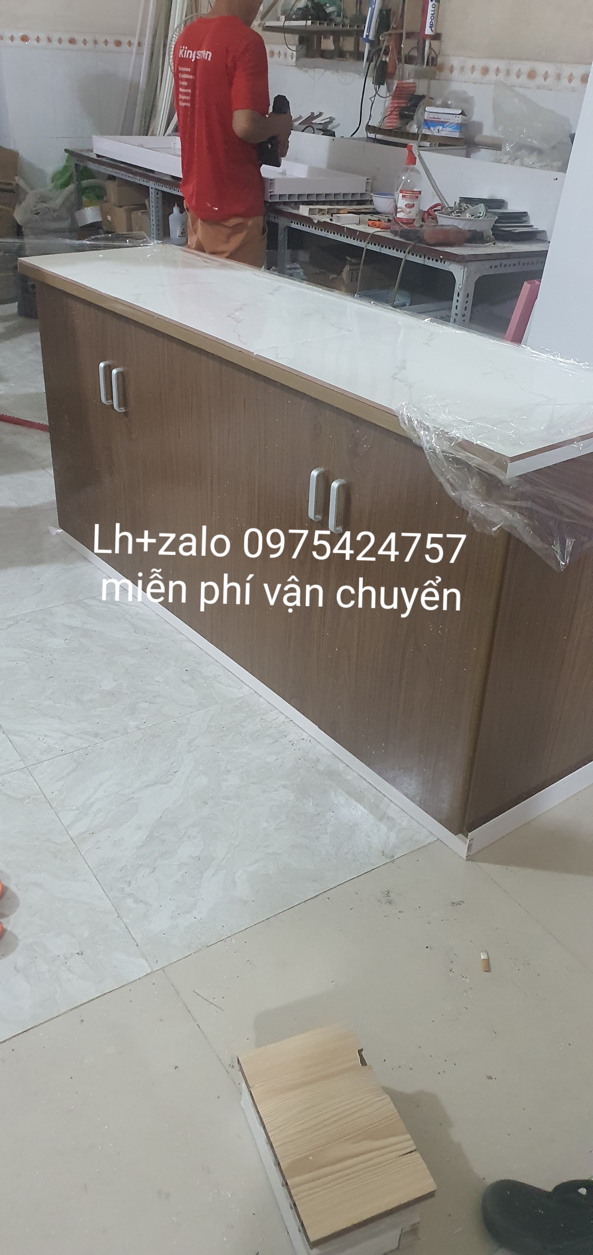 Tủ bếp sẵn mặt gạch nhựa đài loan