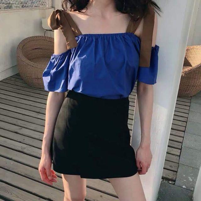 Áo kiểu, áo khoét vai nữ, áo bẹt vai nữ, áo nơ, áo thun, áo kiểu