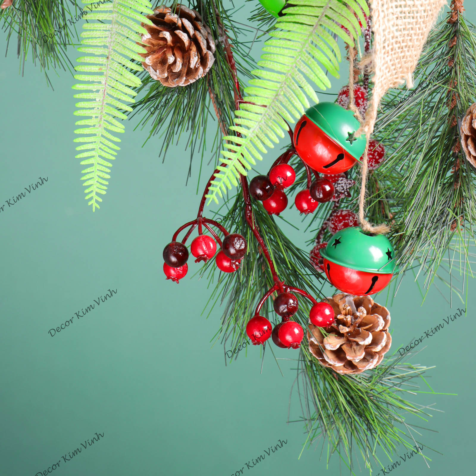 Dây Treo Chùm Thông CT10 Chùm Thông Lá Kim Trang Trí Noel Kèm đèn