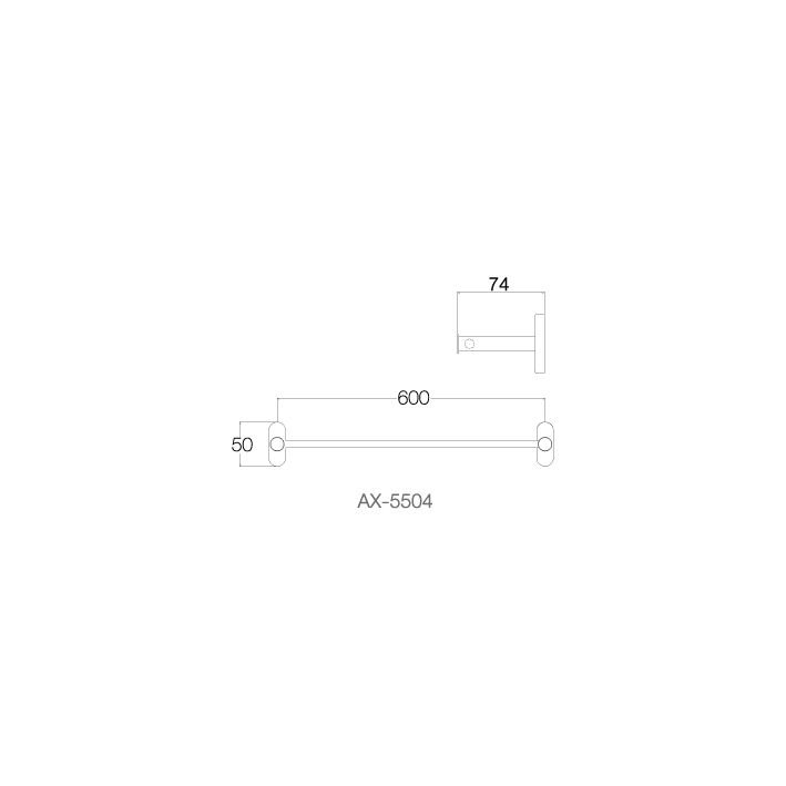 Thanh treo khăn 60cm AX-5504 - INOX SUS 304