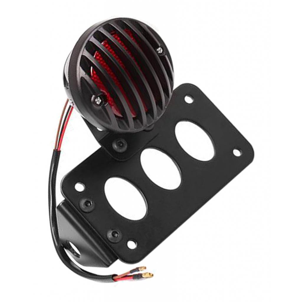 Motorcycle LED Brake Tail Light License Plate Lamp W/ Bracket For Chopper