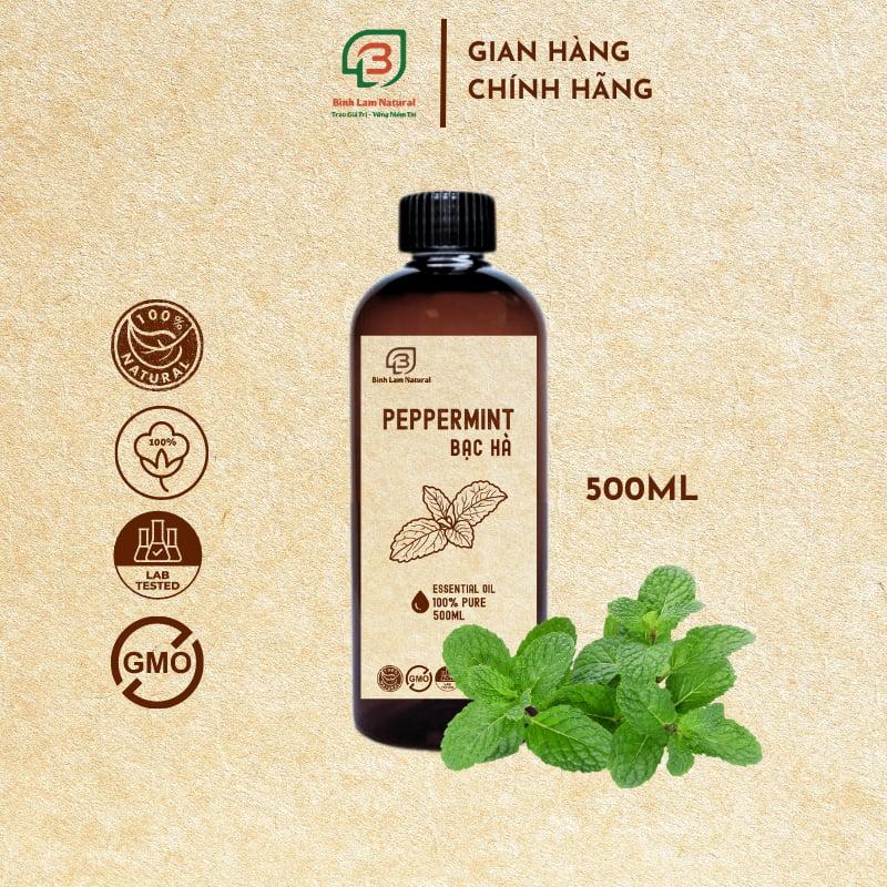 Tinh dầu bạc hà nguyên chất giải cảm, thơm phòng, kháng khuẩn, đuổi muỗi Bình Lam Natural 500ml