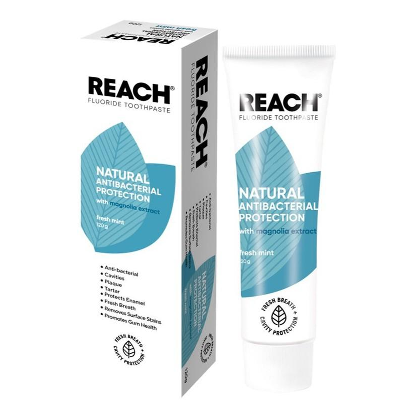 Kem đánh răng kháng khuẩn Reach Flouride Fresh Mint 120gr - Hương Sảng Khoái