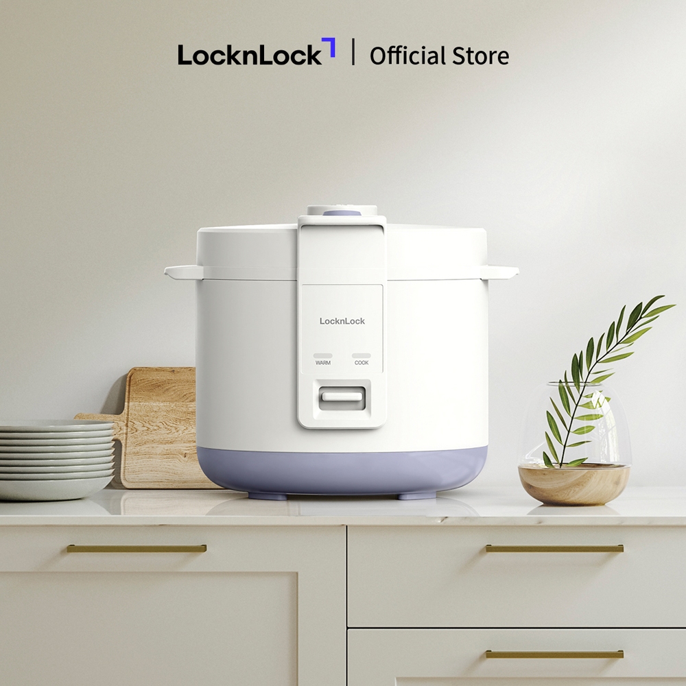 Nồi cơm điện LocknLock EJR442IVY One-switch Rice Cooker 1.5L Kèm Khay Hấp Đa Năng - Màu Ngà - Hàng Chính Hãng - JoyMall