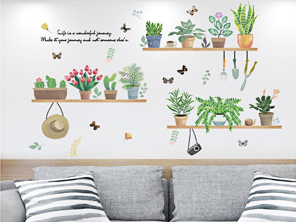 Decal dán tường kệ cây máy ảnh