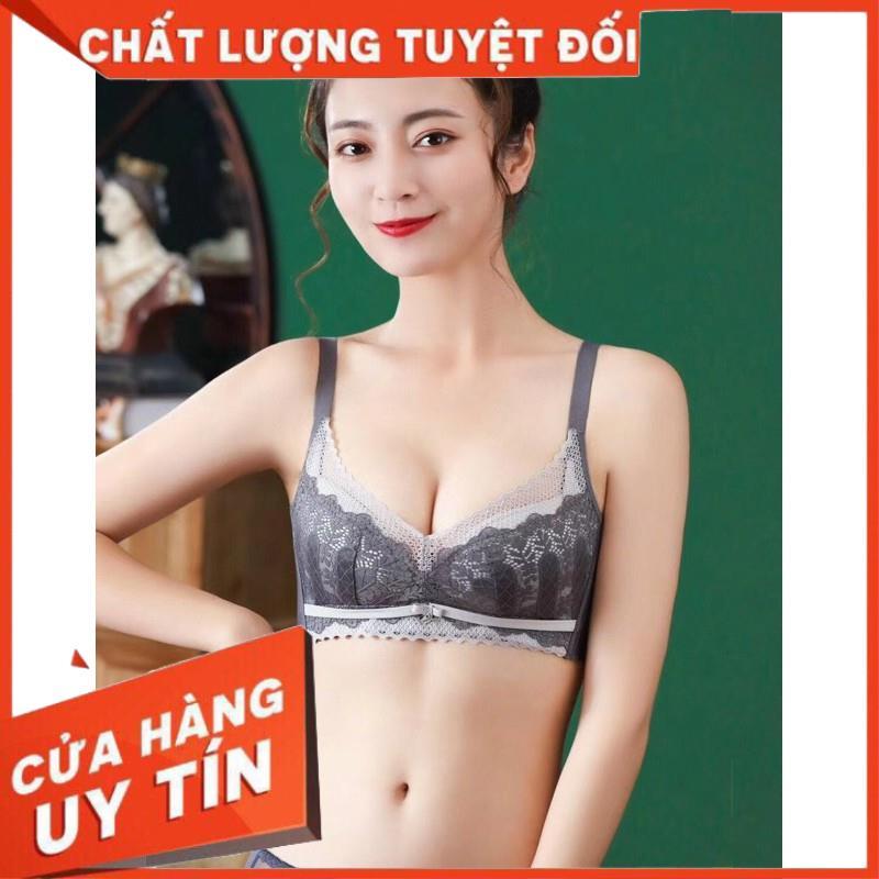 Bộ Đồ Lót Nữ Đệm Dày Thông Hơi Không Gọng Phối Ren Cao Cấp 655