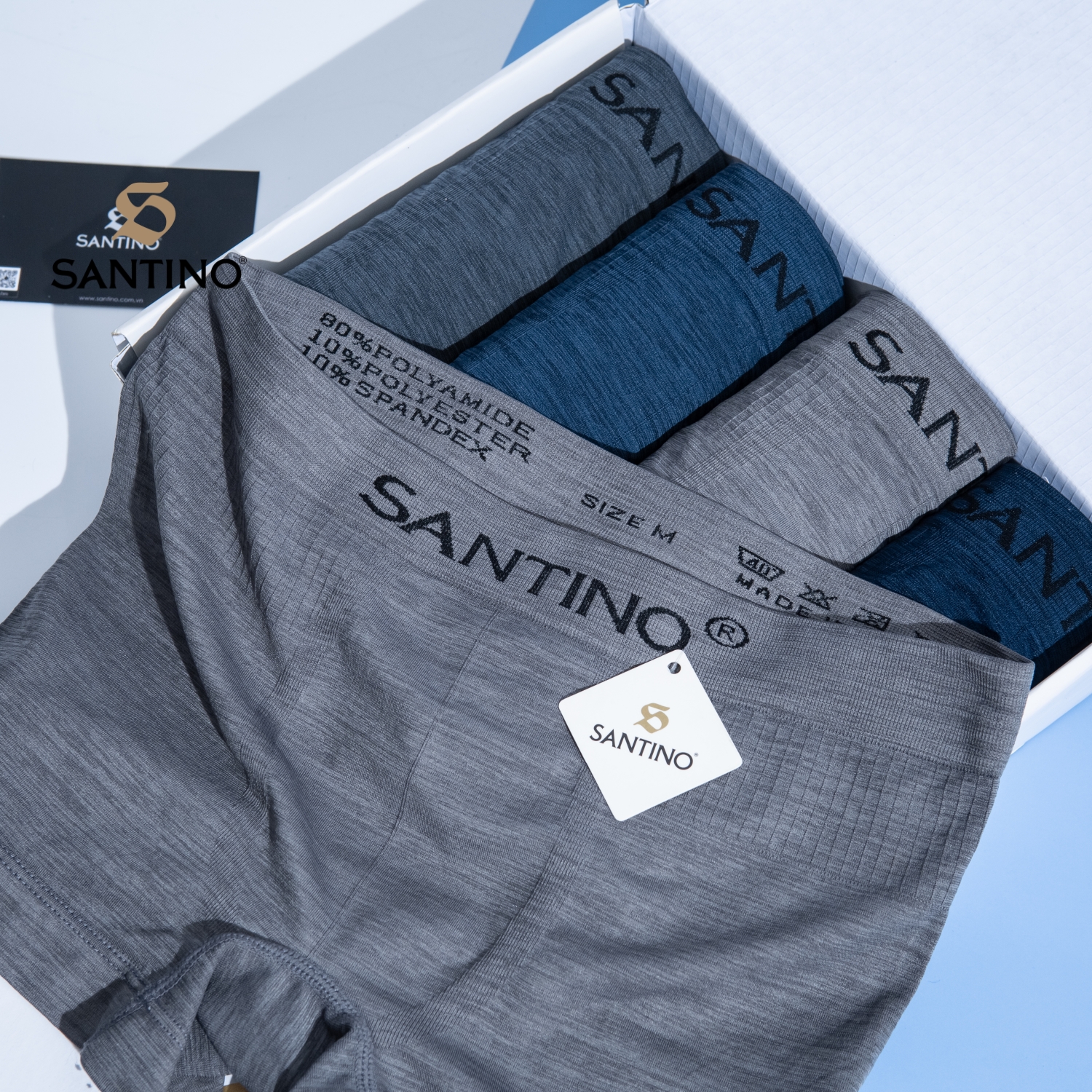 Quần lót nam đùi chất liệu mỏng nhẹ, co giãn thoải mái chính hãng Santino 