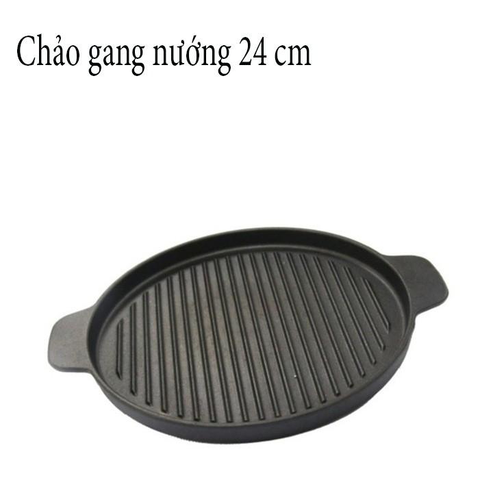 Chảo nướng gang bếp cồn chống dính 24 cm