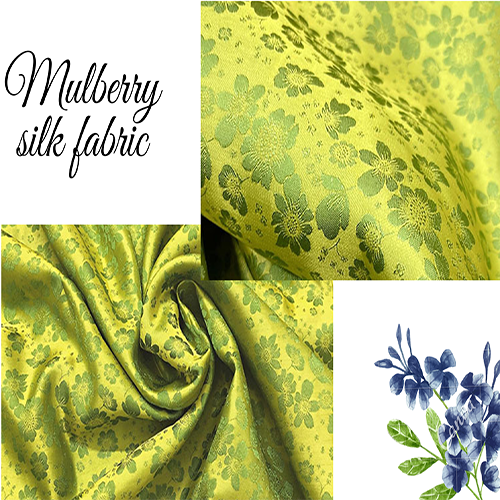 Vải Lụa Tơ Tằm Palacesilk hoa cải màu xanh cốm may áo dài và các loại váy áo, khổ rộng 90, dệt thủ công, bền đẹp & thoáng mát