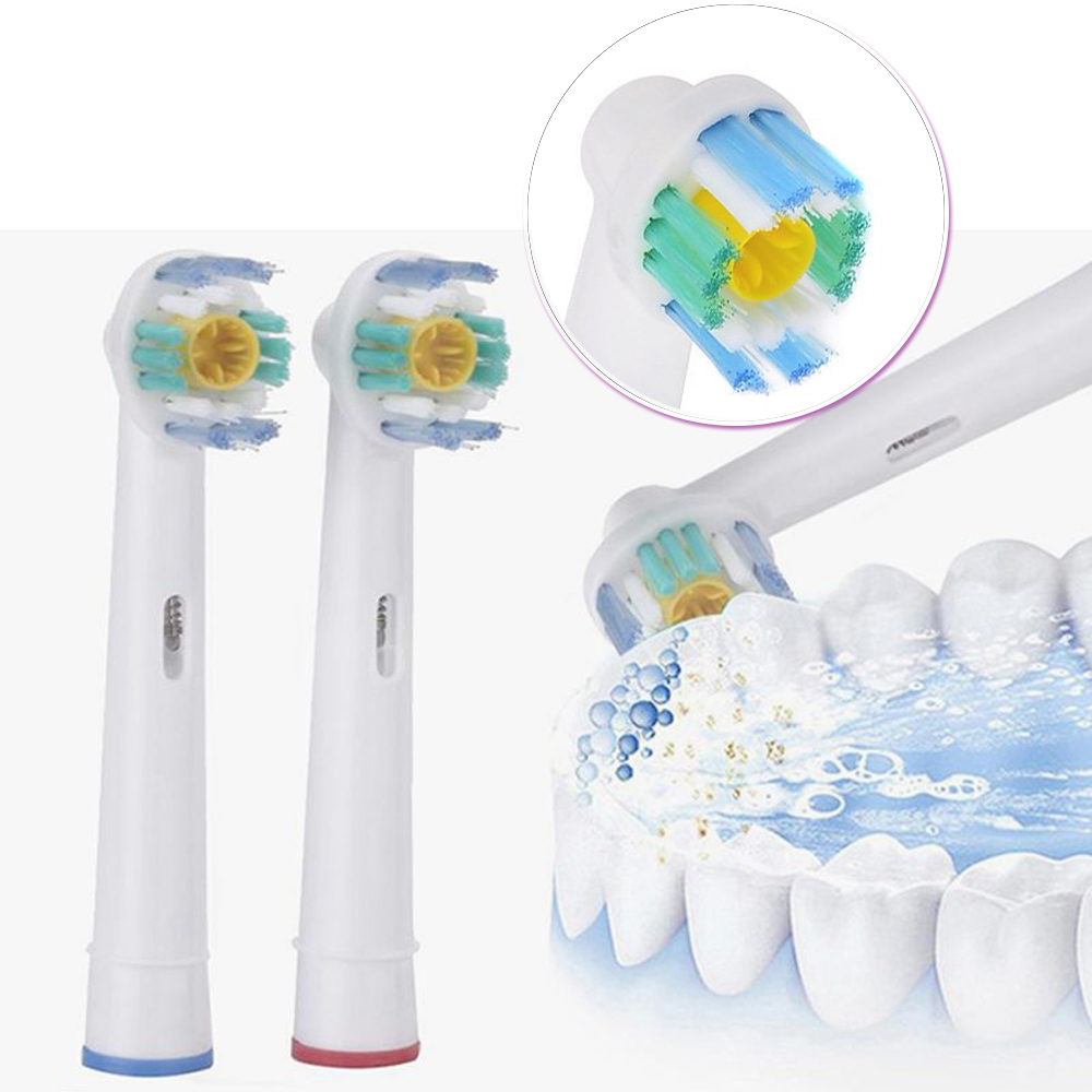 Cho máy Oral B Braun, bộ 4 Đầu Bàn Chải đánh răng điện thay thế MIHOCO EB18-P New   ,  phá tan mảng bám, cho răng trắng sáng