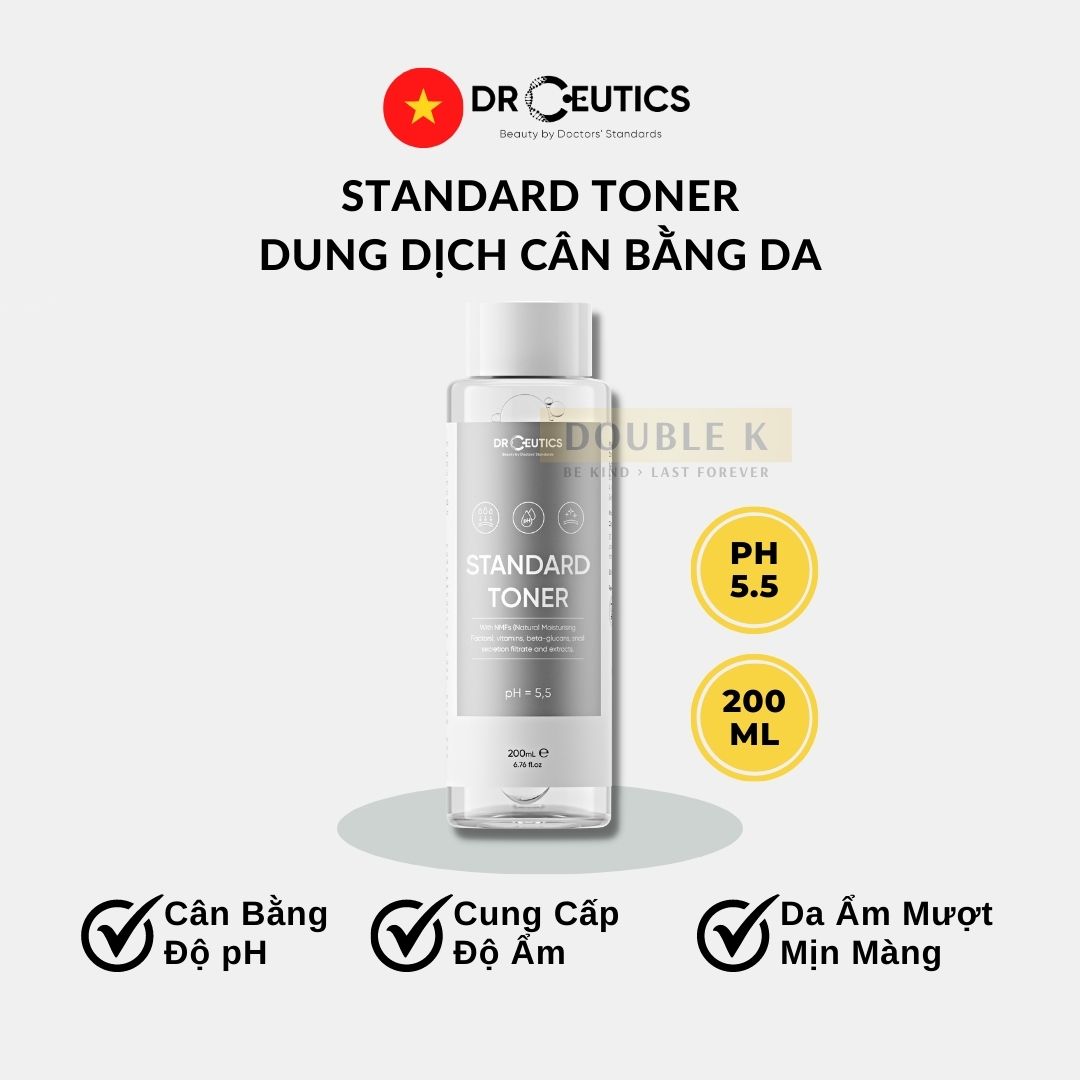 DrCeutics Standard Toner - Dung Dịch Cân Bằng pH, Cấp Ẩm Cho Da - Double K