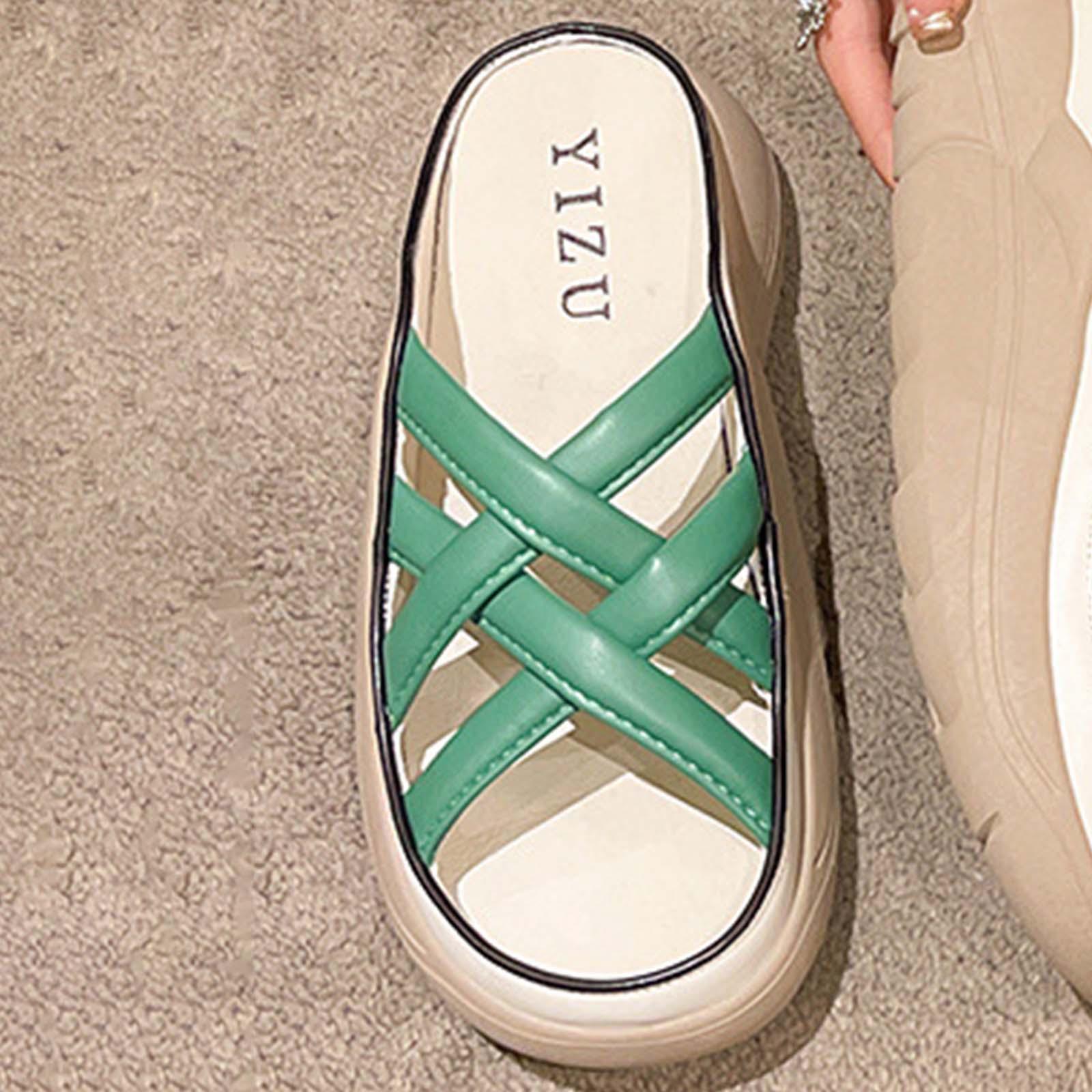 Women's Strappy Knot Slide Sandals, Summer Shoes Soft 3cm Thick Sole Indoor Footwear Platform Platform Slippers Flat Shoes for Shower, Bathing