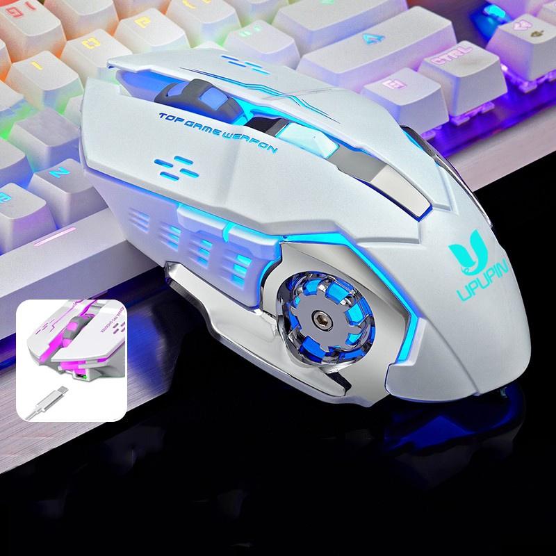 UPUPIN Chuột không dây gaming Led wireless 2.4GHz laptop Tự động đổi màu sắc chuột chơi game không dây - Hàng Chính Hãng