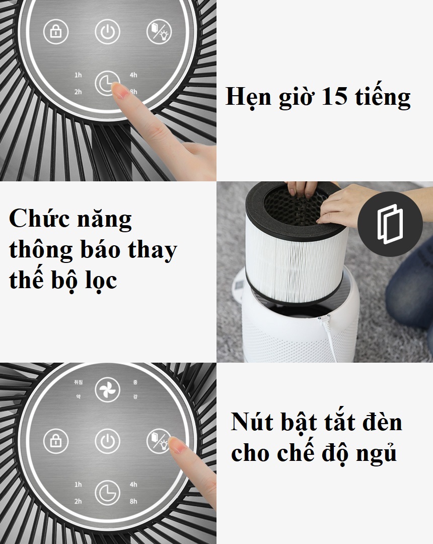 Máy lọc không khí INOQ IA-I9A2 Hàn Quốc- Màng lọc Hepta H13, cảm biến bụi mịn - Hàng chính hãng