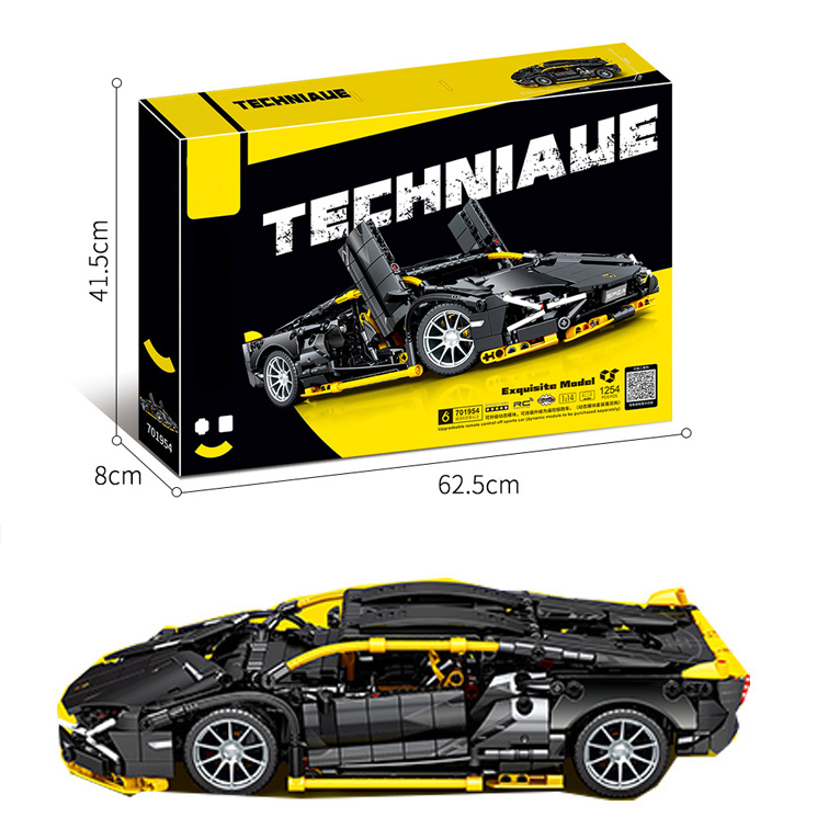 Đồ Chơi Điều Khiển Từ Xa Lắp Ráp Mô Hình Siêu Xe Lamborghini Sembo Black Shadow Model 701954 Với 1254 Chi Tiết
