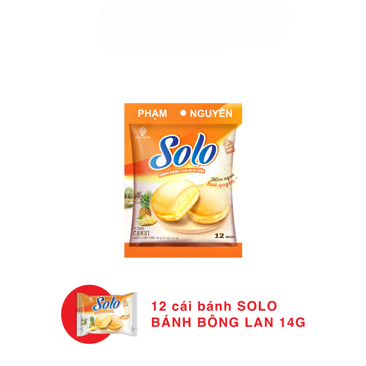 Bánh Solo kem dứa NEW 168 (14g x 12cái )