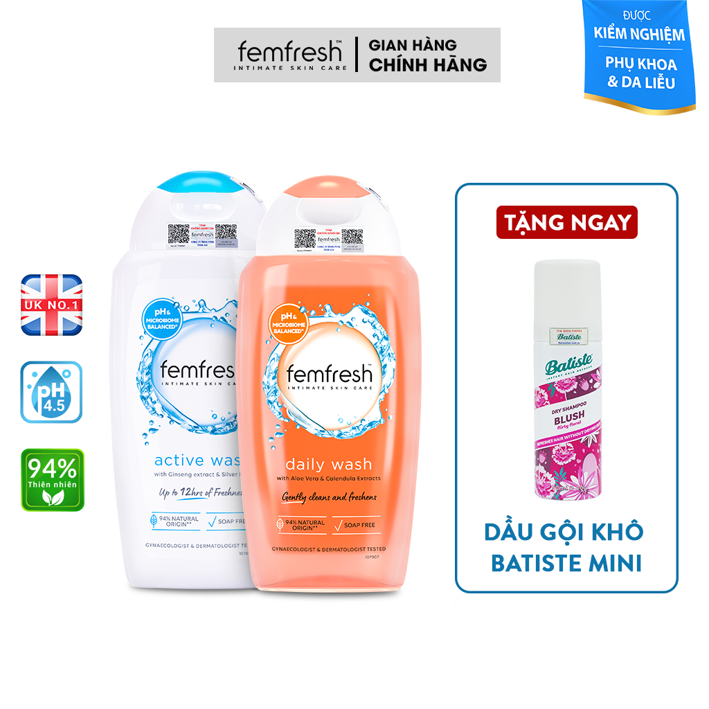 Mua Dung Dịch Vệ Sinh Phụ Nữ Femfresh Daily Intimate Wash 250ml + Femfresh Active Fresh Wash 250ml - Tặng Quà Ngẫu Nhiên