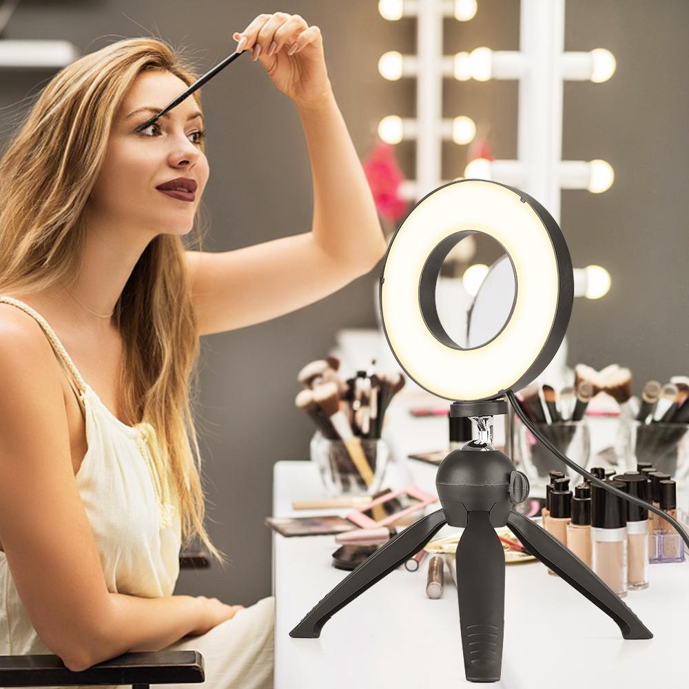 Đèn LED vòng 4,6 inch di động 3 chế độ ánh sáng & độ sáng có thể điều chỉnh