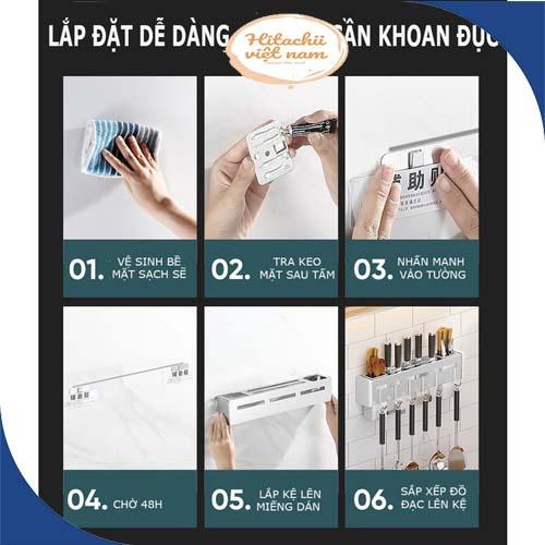 Gía treo đồ nhà bếp giá cài dao /kéo, Đồ dùng nhà bếp đa năng bằng Inox Không Gỉ Có Chỗ Cắm Đũa Thìa (Hàng cao cấp)