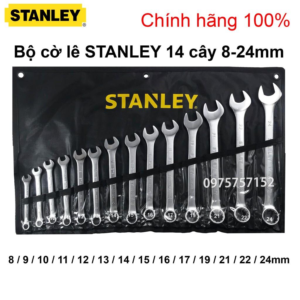 Bộ cờ lê cao cấp STANLEY 14 chi tiết 8-24mm (Vòng miệng - Đầu tròng) - Chính hãng STANLEY 80-946