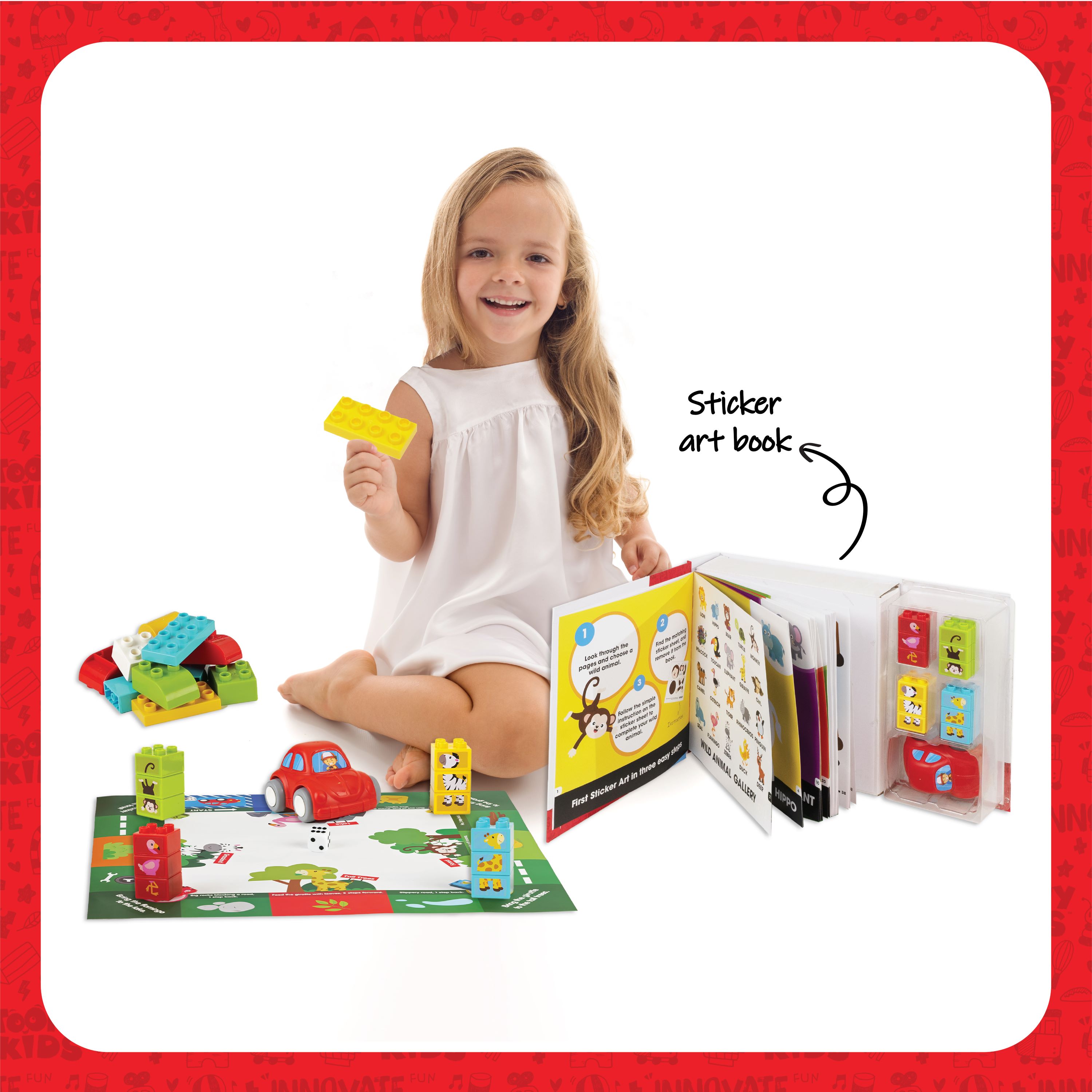 Đồ Chơi Combo Sách Bóc Dán Và Lắp Ráp Động Vật TOONYKIDS - Đồ Chơi Thông Minh Cho Bé - Wild Animal TN00722