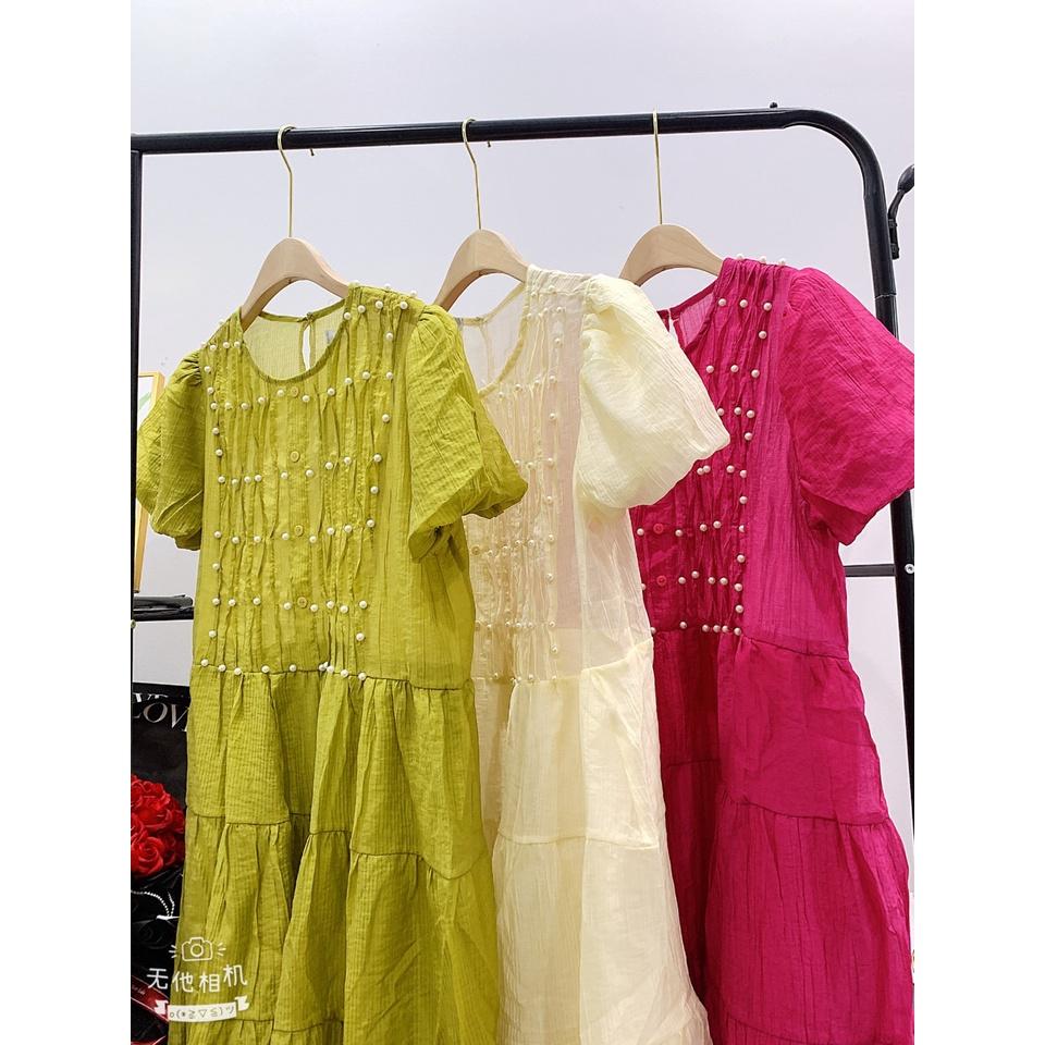 VÁY ĐI CHƠI, VÁY BABYDOLL CỔ TRÒN TAY NGẮN DÁNG DÀI XÒE CỰC XINH XỈU