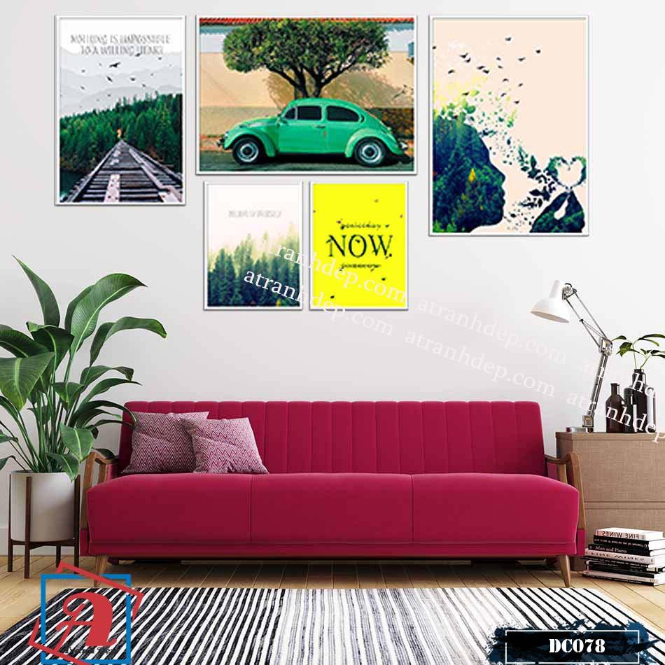 Bộ 5 tranh canvas treo tường Decor phong cảnh, phong cách scandianvian – DC078