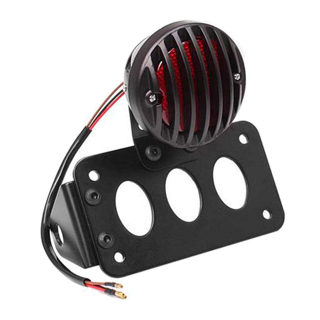 Motorcycle LED Brake Tail Light License Plate Lamp W/ Bracket For  Chopper