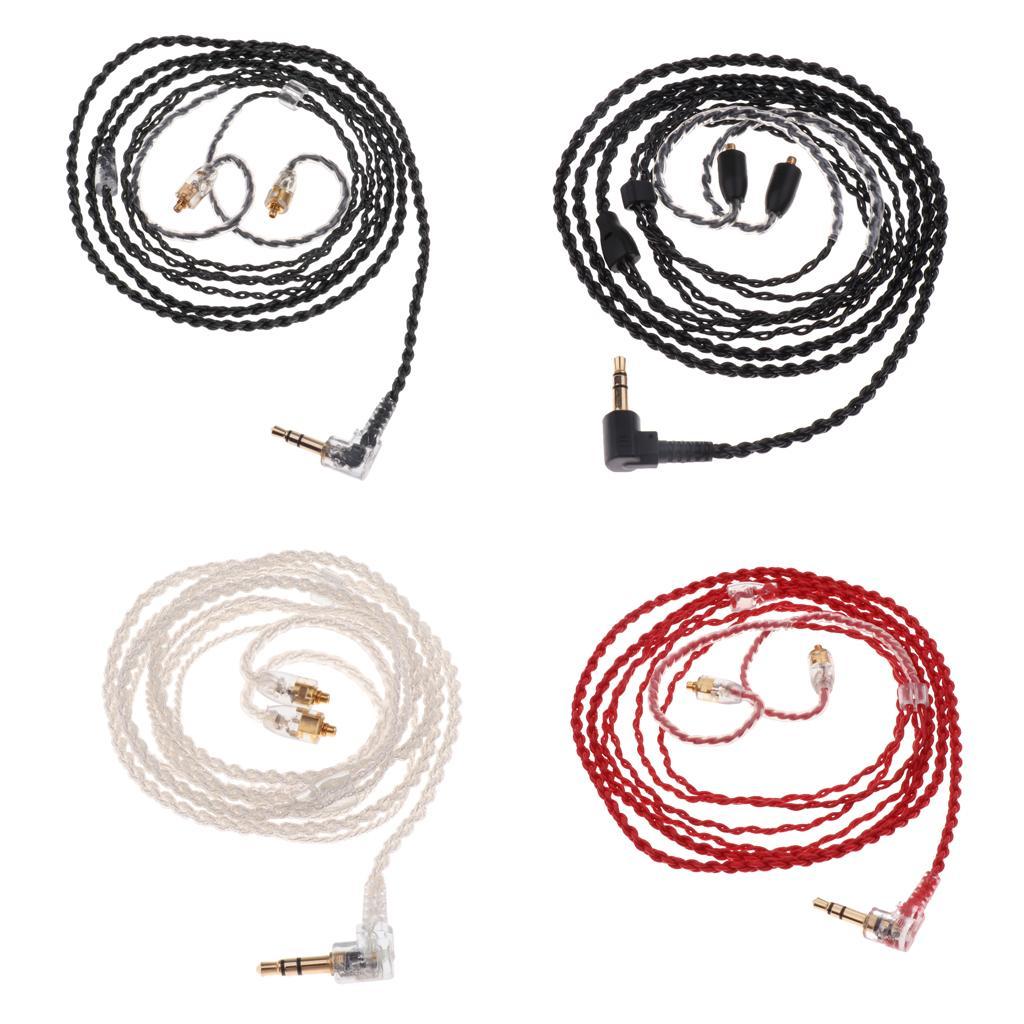 1.2M Transparent Black MMCX Upgrade Audio Cable for Shure Pin Series 535/215