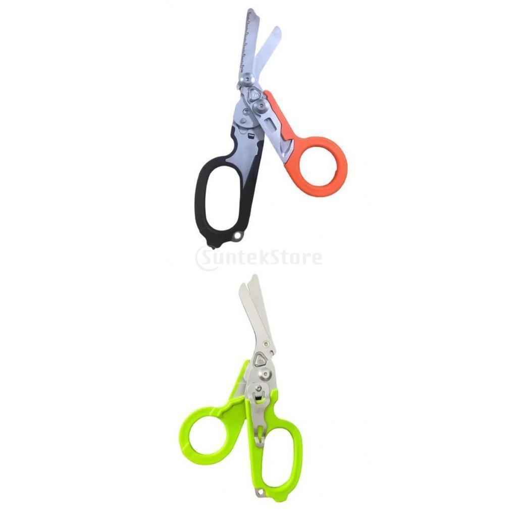 2x 6-in-1 Emergency Shears Multitool Ruler for Hiking Outdoor Survival