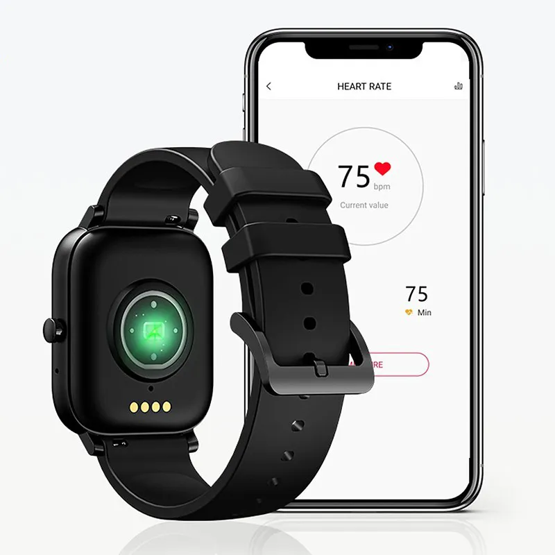 Ruizu T1 - Màn hình cảm ứng IPS sắc nét, Bluetooth 5.0, Bộ nhớ trong 32Gb, Âm thanh chất lượng cao, Theo dõi sức khỏe, Đo nhịp tim, đếm bước chân, theo dõi giấc ngủ, đo nồng độ oxy trong máu,Pin trâu, Tương thích Da Fit app, Sạc nam châm - Hàng nhập khẩu