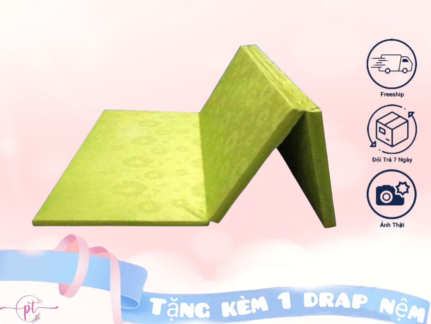 Nệm Bông Ép Cao Cấp Gấp 3 Dày 5cm Đủ Size ( Giao Màu Ngẫu Nhiên )