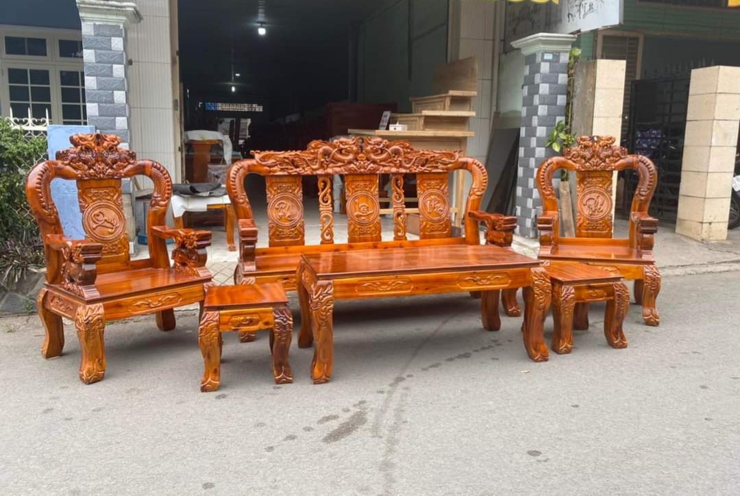 Bộ salon tràm rồng đỉnh tay 10-tay 12-Bộ bàn ghế phòng khách