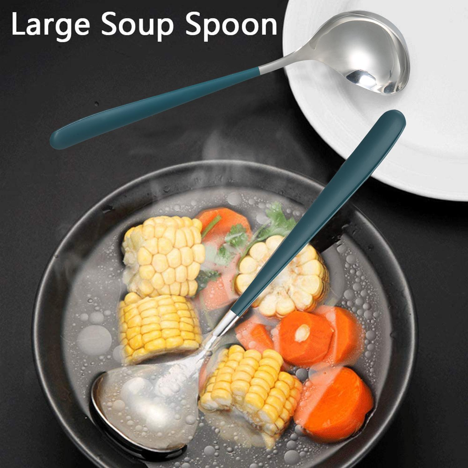 Thìa nấu canh bằng thép không gỉ, chiều sâu 2cm, chống dính, chịu nhiệt, dễ vệ sinh