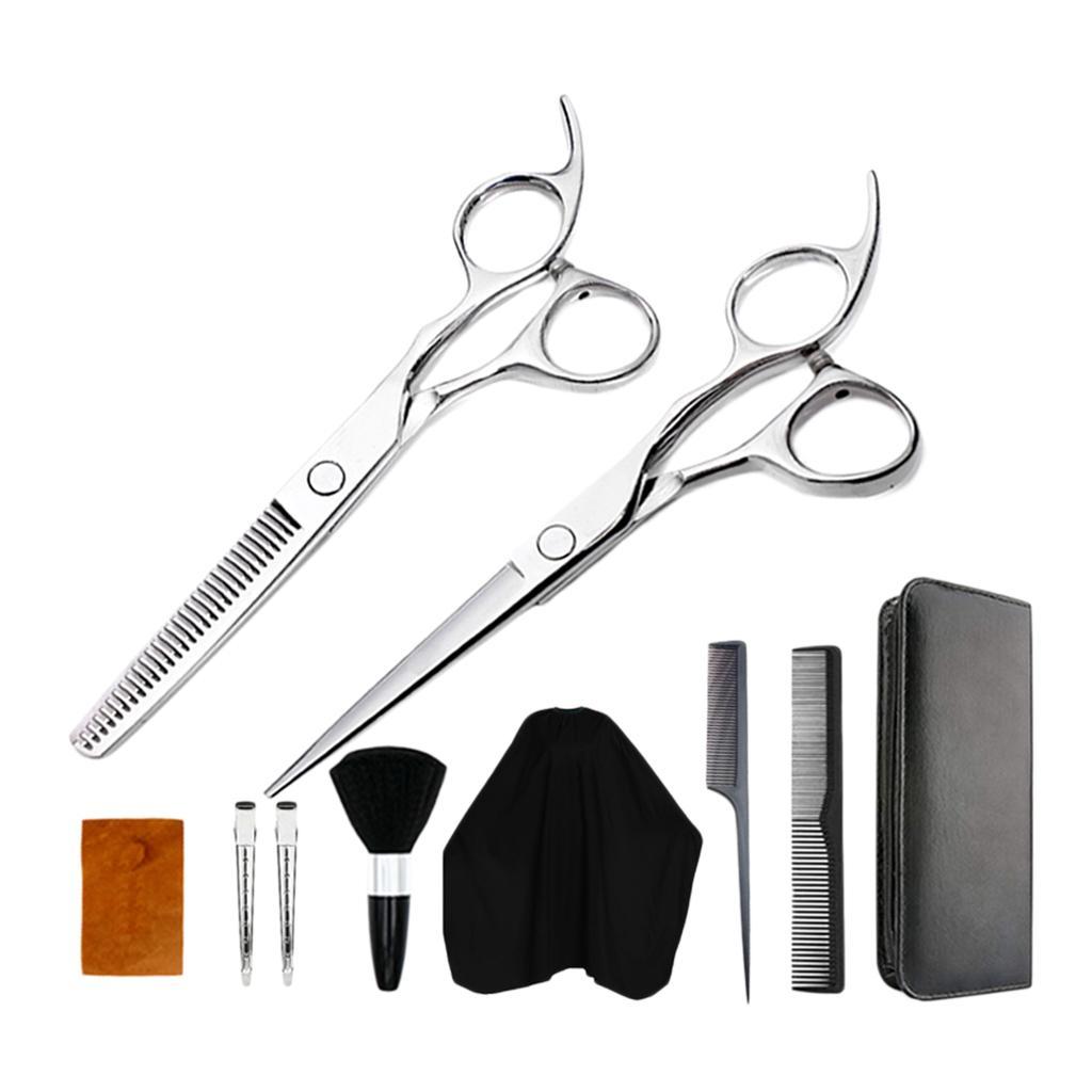 Professional Hair Cutting Scissors Thinning Shears Set - 6 Length High-Quality Stainless Steel Perfect for Barbers, Salons and Home Use - 01