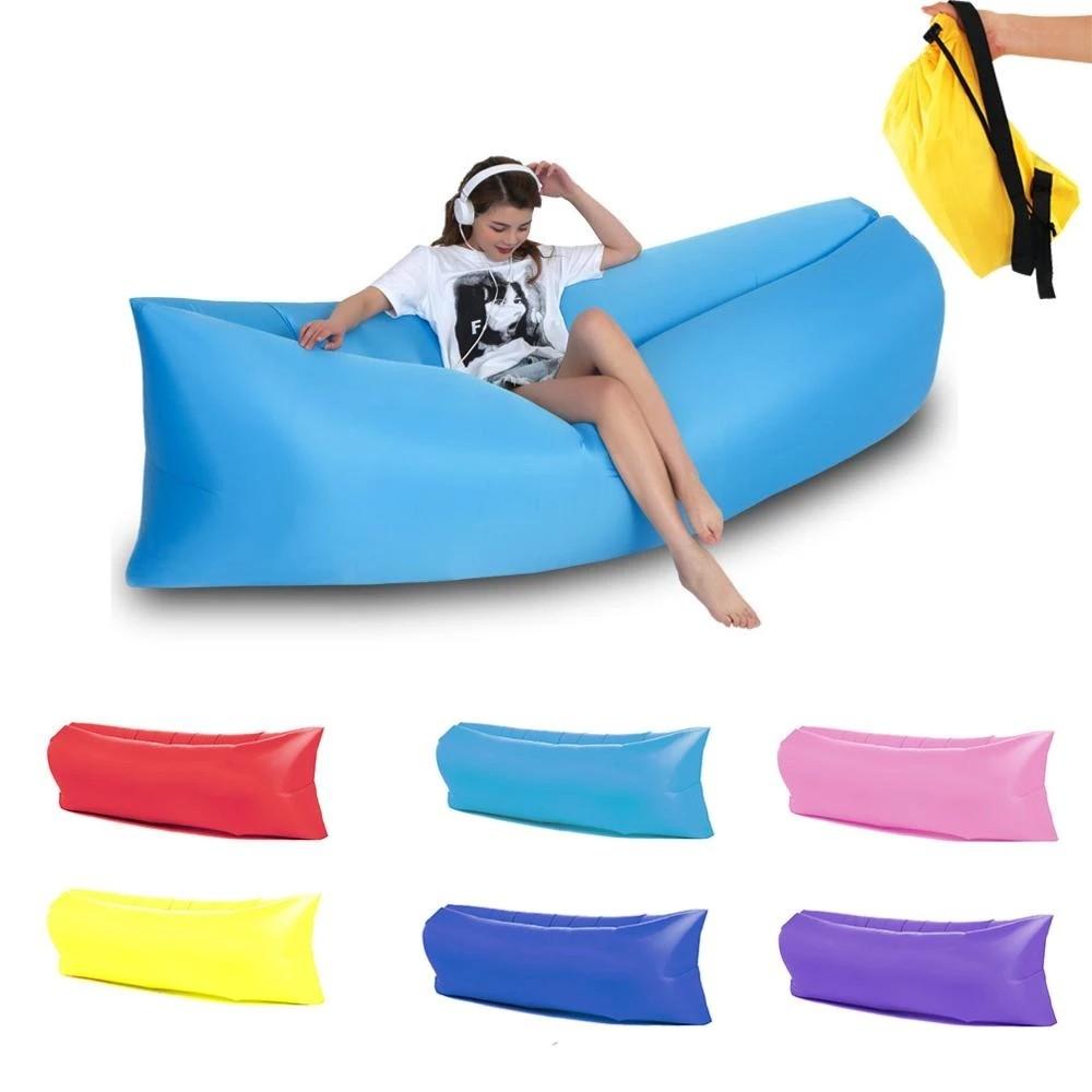 Bơm Hơi Không Sofa Giường Lửng Phồng Ghế Túi Hang Cắm Trại Ngoài Trời Bãi Biển Bơm Hơi Ghế Dài Ngoài Trời Trong Nhà Người Lớn Trẻ Em